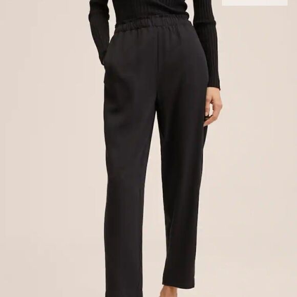 1897 NWT Mango Elastic waist crop trousers Size XS - Picture 1 of 7